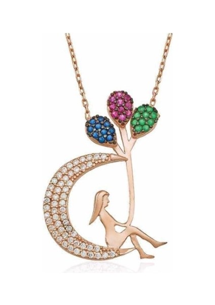 Balonlu Kız 925 Ayar Gümüş Kolye