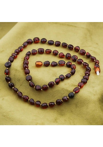 Damla Kehribar Yetişkin 925 Ayar Gümüş Kolye