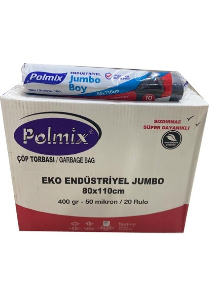 Endüstriyel Jumbo Çöp Poşeti (80X110 - 400 Gr.) - 20'li