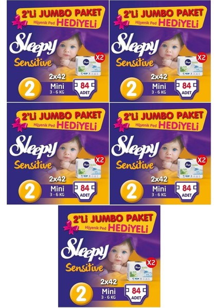 Dev Beden:2 (3-6kg) Mini 420 Adet (5pk*84) Ped Hediyeli Bebek Bezi