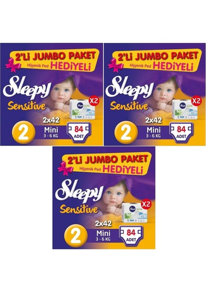 Dev Beden:2 (3-6kg) Mini 252 Adet (3pk*84) Ped Hediyeli Bebek Bezi