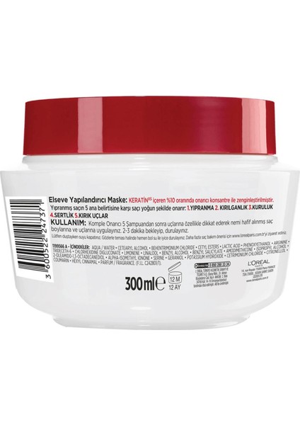 L'Oréal Paris Loreal Paris  L'oreal Paris Elseve Komple Onarıcı 5 Yapılandırıcı Maske 300 Ml  Saç Maskesi