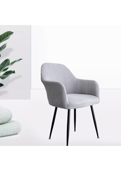 Jakarlı Sandalye Slipcover Sandalye Kapak Koruyucu Yıkanabilir Açık Sarı Açık Sarı (Yurt Dışından)