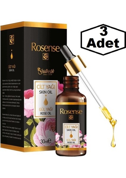 Cilt Bakım Yağı (Gül Yağı) 30ML 3 Adet
