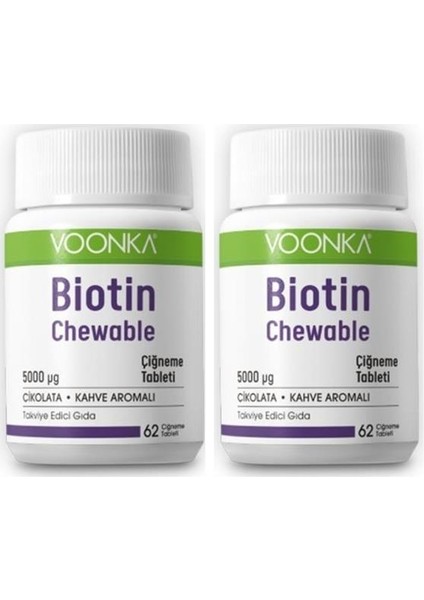 Biotin Chewable 62 Çiğneme Tableti 2 Adet