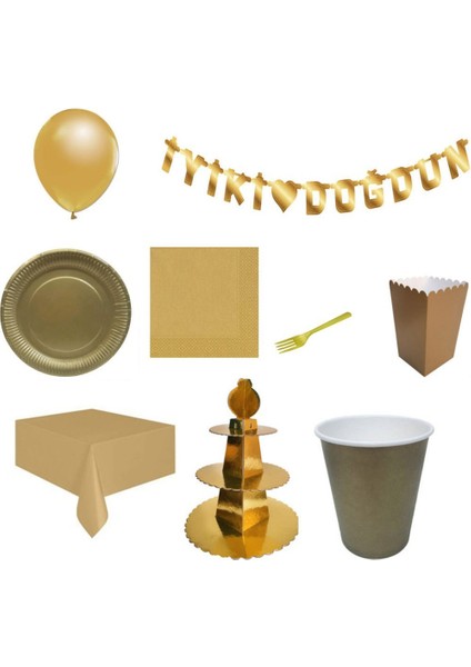 8 Kişilik Full Lüks Doğum Günü Süsleri, Sonra Seti, Parti Seti, Malzemeleri