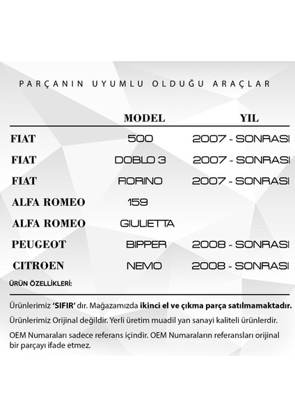 Alpha Auto Part Fiat Doblo 3, Peugeot, Alfa Romeo, Citroen Için Silecek Suyu Depo Kapağı