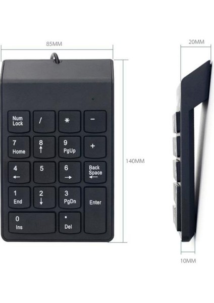 Kablolu Numerik Keypad 18 Tuşlu Sayısal Klavye Numpad