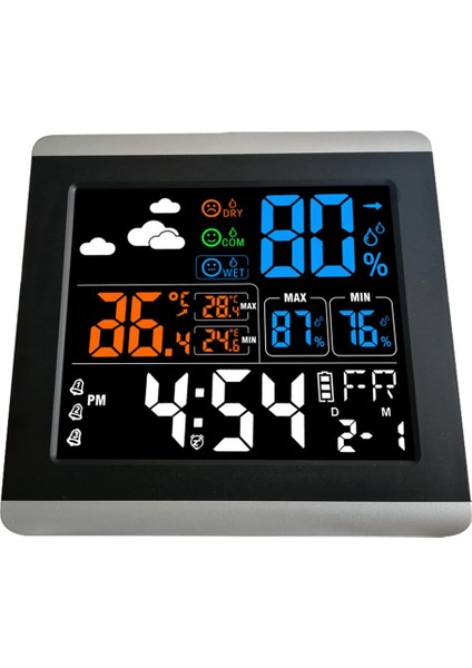 F Fityle Sıcaklık Ekranı ile Büyük LCD Renk Dijital Tablo Çalar Saat (Yurt Dışından)