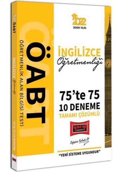 2022 ÖABT İngilizce Öğretmenliği 75 Te 75 Tamamı Çözümlü 10 Deneme