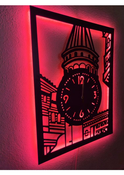 Galata Kulesi LED Işıklı Duvar Saati