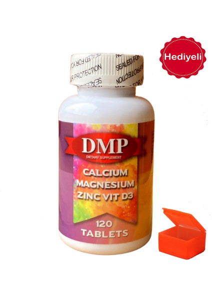 Kalsiyum Magnezyum Çinko Vitamin D3 120 Tablets + Hap Kutusu