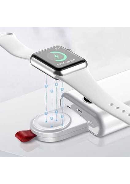 Polham Apple Watch Şarj 1, 2, 3, 4 ,5, 6 ve Watch Se Uyumlu Manyetik Şarj Aleti, Mini Tasarımlı Şarj