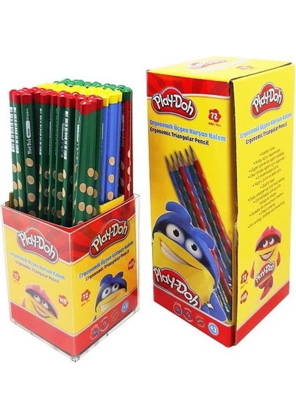 Play-Doh Oluklu Üçgen Kurşun Kalem 72'li Stand