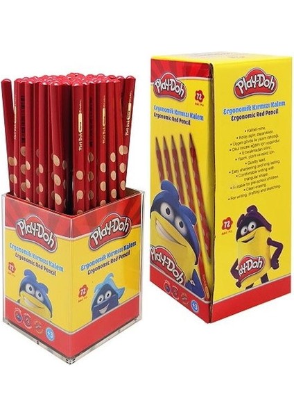 Play-Doh Oluklu Kırmızı Kalem 72'li Stand