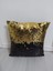 Pullu Payetli Kırlent Kılıfı Siyah - Gold 43 x 43 cm 2