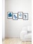 4'lü Ahşap Tablo Seti Mavi Yapraklar Salon Oturma Odası Yatak Odası Için Çerçeve Görünümlü Mdf Duvar Dekoru 60 x 20 cm 1