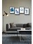 4'lü Ahşap Tablo Seti Mavi Yapraklar Salon Oturma Odası Yatak Odası Için Çerçeve Görünümlü Mdf Duvar Dekoru 60 x 20 cm 4