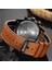 Cagarny 6882 Moda Su Geçirmez Polikromatik Metal Kabuk Kuvars Izle Deri Bileklik Kahverengi Gümüş ile (Yurt Dışından) 2