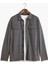 Erkek Koyu Gri Örme Overshirt Gömlek 1