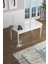 Concept Han Serisi 70 x 114 Cm, Açılabilir Mdf Mutfak Masa Takımı, Beyaz Masa ve 4 Sandalye 2