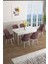 Concept Han Serisi 70 x 114 Cm, Açılabilir Mdf Mutfak Masa Takımı, Beyaz Mermer Desen Masa ve 6 Sandalye 1