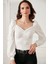 Önü Büzgülü Kol Detaylı Likralı Bluz 2