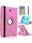 Samsung Galaxy Tab A 10.1 T580 T583 T585 Kılıf 360 Dönebilen Standlı Case - Açık Pembe 2