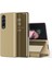 Samsung Galaxy Z Fold3 Kaplama Ayna Deri Kılıfı Altın (Yurt Dışından) 1