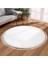 Yuvarlak Comfort Puffy Ponpon Saçaklı Peluş Halı Beyaz 1