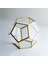 Çikolata Kutusu Geometrik Teraryum Beşgen Prizma Cam Fanus Gold Pirinç Brass Dekoratif Nişan Söz Masası 21 x 21 x 17CM 2