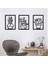 Siyah Ahşap 3lü Saksı Çiçekler Duvar Dekoru Salon Mutfak Balkon Bahçe Için 40 x 80 cm Tablo Seti 1