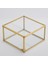 Çikolata Takı Aksesuar Mücevherat Kutusu Kapaklı Cam Ham Pirinç Gold 15X15X8CM 1