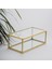 Takı, Makyaj, Aksesuar, Çikolata Kutusu Kapaklı Cam Ham Pirinç Gold 23X12X8CM 1