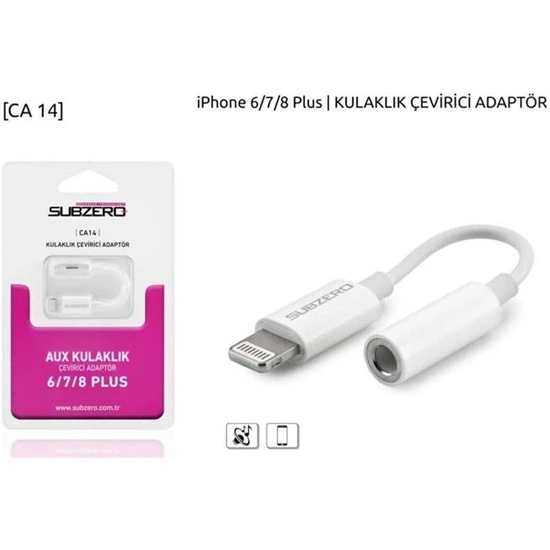 Subzero Tak Çalıştır Iphone Kulaklık Çevirici Aparat - Adaptör - 3.5mm Aux To Lightning Çevirici