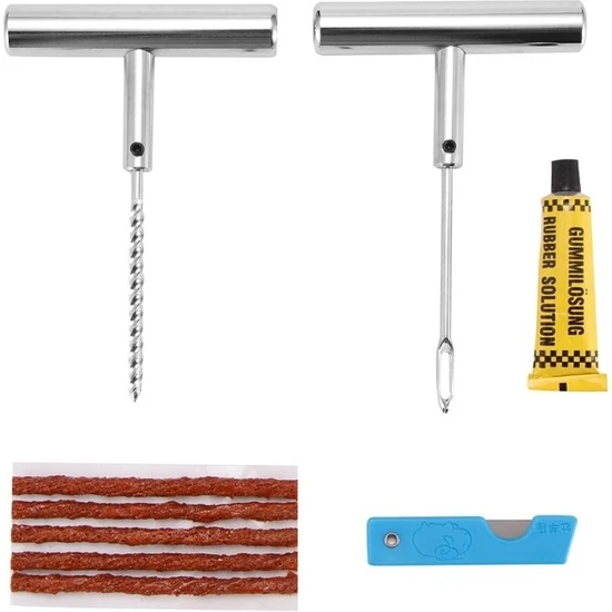 Techmaster Tme Metal Dayanıklı Lastik Tubeless Için Tamir Seti Fitil Solüsyon Set