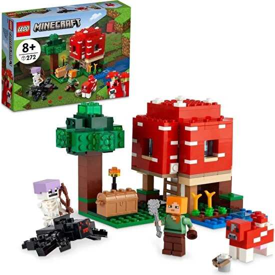 LEGO® Minecraft® Mantar Evi 21179 # Macera Oyunlarını Seven Çocuklar İçin Oyuncak Ev İçeren Yaratıcı Oyuncak Yapım Seti (272 Parça)