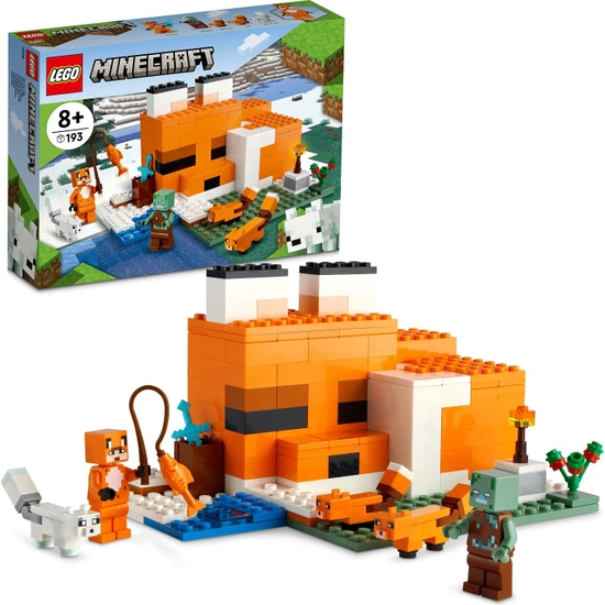 LEGO® Minecraft® Tilki Kulübesi 21178 # Macera Oyunlarını Seven Çocuklar İçin Oyuncak Ev İçeren Yaratıcı Oyuncak Yapım Seti (193 Parça)