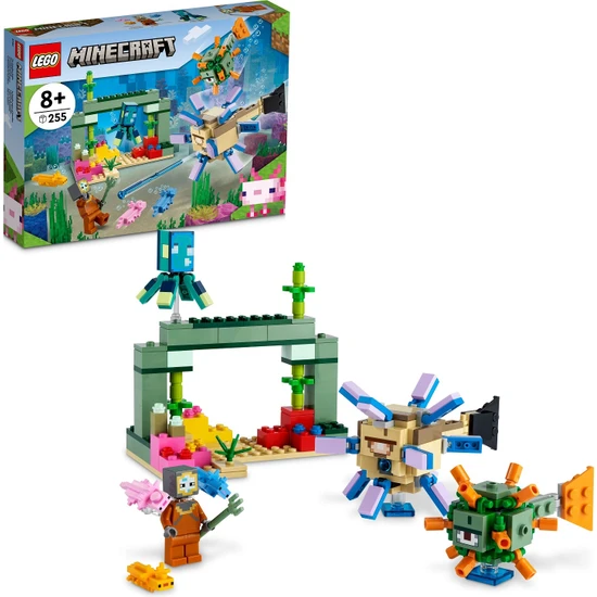 LEGO® Minecraft® Gardiyan Savaşı 21180 # Macera Oyunlarını Seven Çocuklar İçin Yaratıcı Oyuncak Yapım Seti (255 Parça)