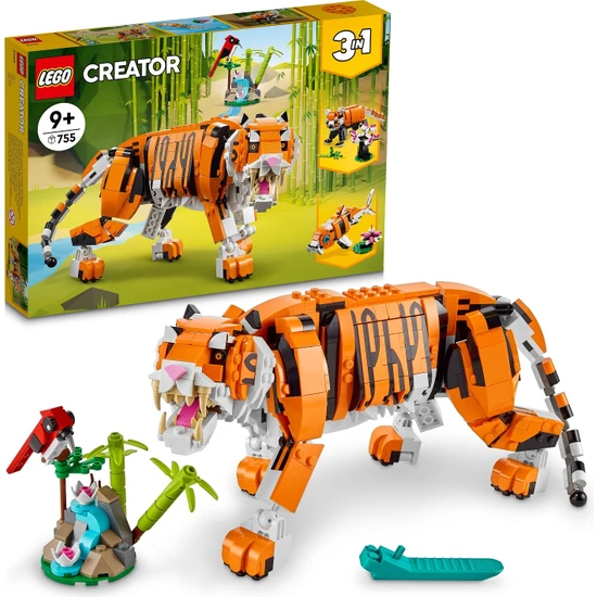 LEGO® Creator 3#ü 1 Arada Muhteşem Kaplan 31129 - 9 Yaş ve Üzeri Çocuklar İçin Kaplan; Kırmızı Panda ve Koi Balığı İçeren Oyuncak Yapım Seti (755 Parça)
