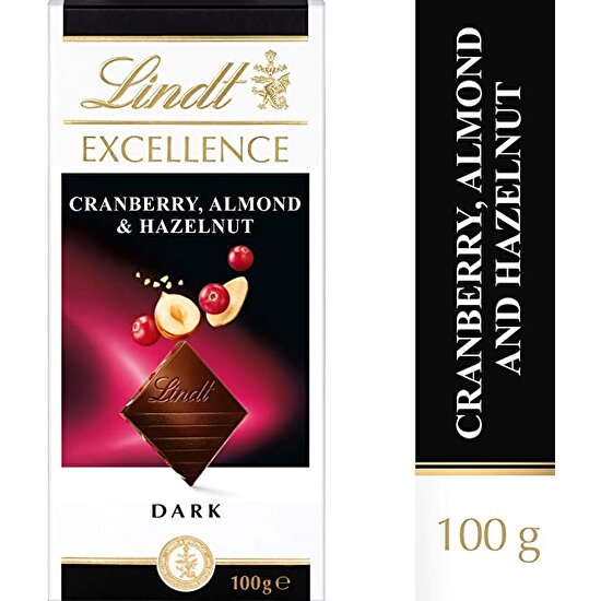 Lindt Excellence Cranberry, Almond  Hazelnut 100 gr