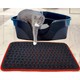 Kedi Kumu Paspası Kırmızı Kedi Tuvalet Önü Elekli Paspas Yıkanabilir Silinebilir 70 x 50 cm
