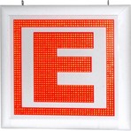 Özgürceseç E Logo LED Tabela 60 x 60 cm Kırmızı Renkli Düşük Enerji Tüketimi ile Eczane İçin