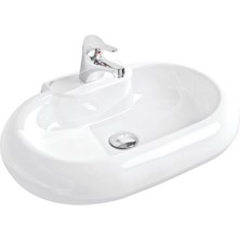 Güral Oval Mobilya Üstü Lavabo - Beyaz 39,5X61,5 cm