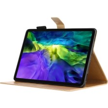 Lrtools iPad Pro 11 Inç Için Çiçek Baskılı Standlı Cüzdan Işlevli Pu Deri Tablet Kılıfı (Yurt Dışından)