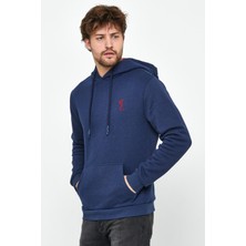 Polo State Erkek Iskelet Nakışlı 3 Iplik Sweatshirt  Indigo