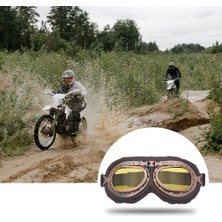 Homyl Kadın Erkek Motosiklet Gözlük Rüzgar Geçirmez Gözlük Uçan Gözlük Motosiklet Sarı Için (Yurt Dışından)