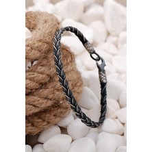 Sümer Telkari Kazaziye Işlemeli Elişi Sarma Gümüş Erkek Bileklik 3818