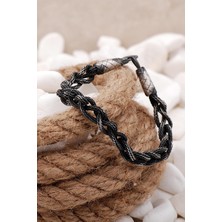 Sümer Telkari Kazaziye Işlemeli Sarma Elişi Gümüş Erkek Bileklik 3819