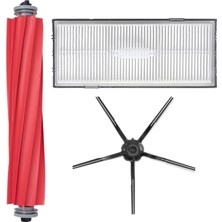 Mija Roborock S7 Sonic Mopping Uyumlu 3 Parça Yedek Filtre Fırça Seti Siyah